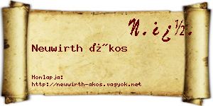 Neuwirth Ákos névjegykártya